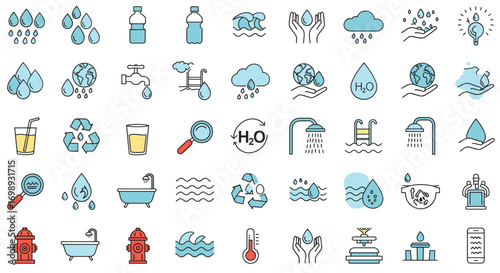 Water icons and symbols