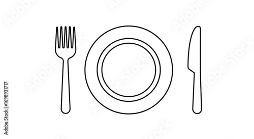Table setting with fork and knife