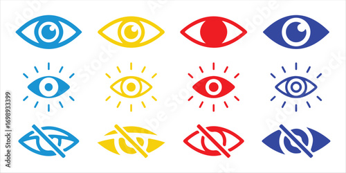 Bold and thin outlined eye design for apps
