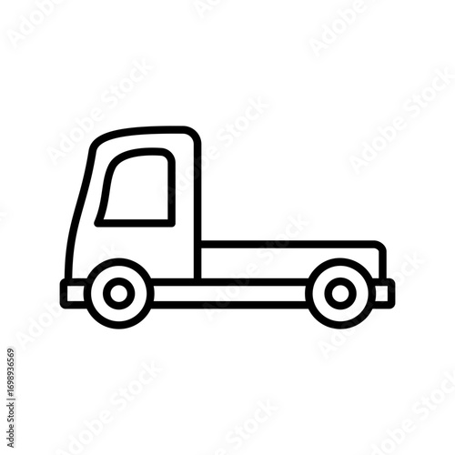 pickup truck icon, simple flat style, vector illustration, symbol, design logo template pictogram, for ui or ux isolated on white for mobile app, editable