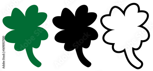 Leaf clover icon, simple flat style, vector illustration, symbol, design logo template pictogram, for ui or ux isolated on white for mobile app, editable