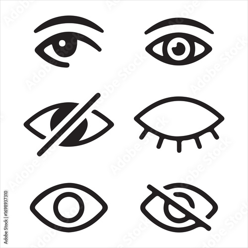 Simple color flat design eye symbol