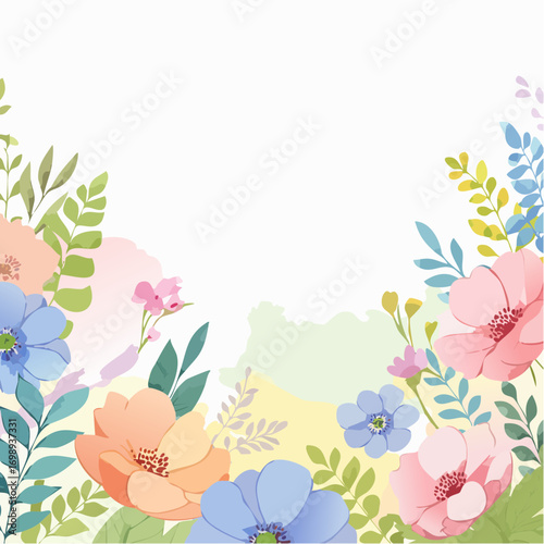 Sanfter pastellfarbener Blumenhintergrund im Aquarell-Effekt