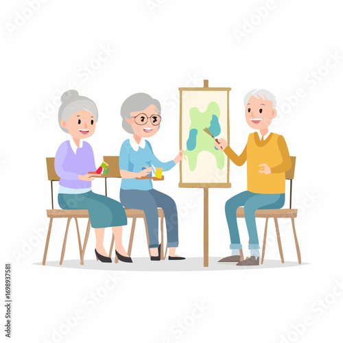 Senioren beim Malworkshop