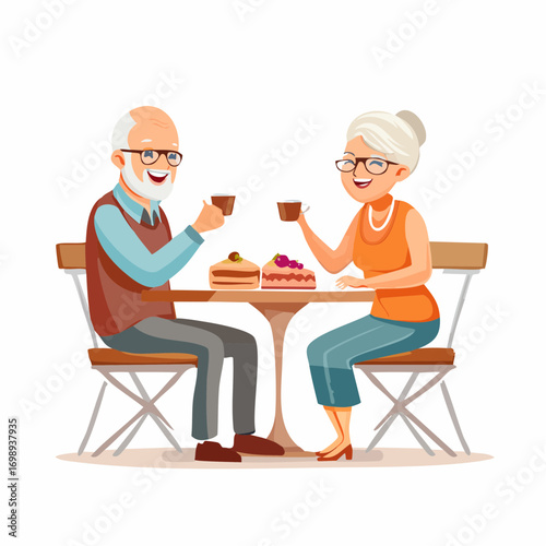 Senioren beim Kaffee trinken