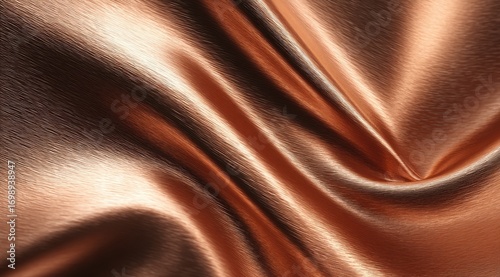 Rich, flowing bronze silk fabric