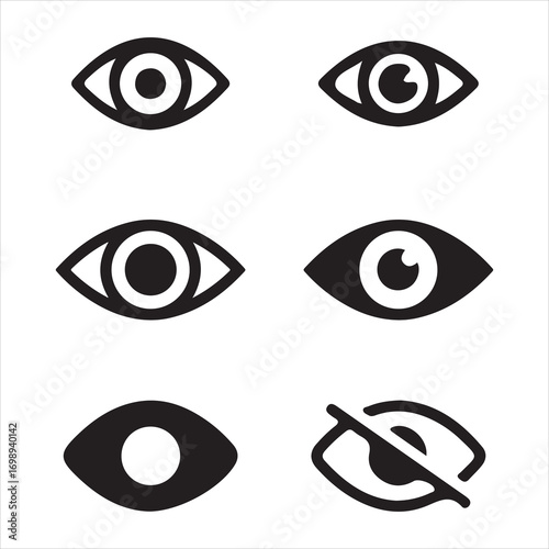 Simple color flat design eye symbol
