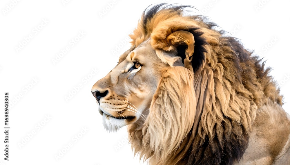 Obraz premium Close-up profile of a lion