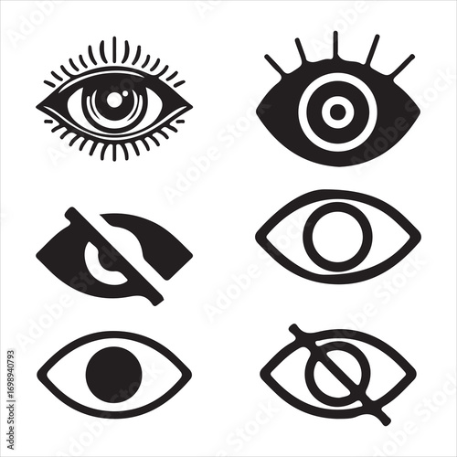 Simple color flat design eye symbol