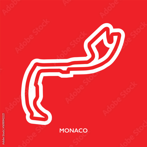 Monaco circuit. Motorsport race track vector map