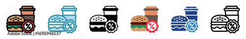 Fast Food Icon Relate To Commerce, Shopping And Mall, Use For Modern Concept, Ui, Ux Web And App Development.