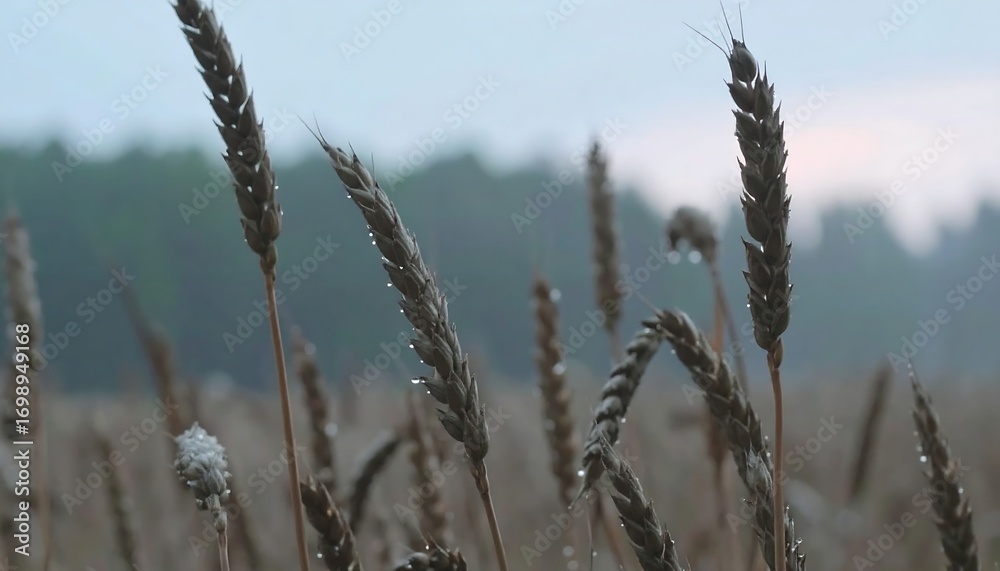Fototapeta premium Wheat field in morning mist
