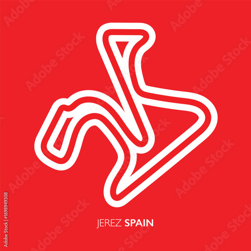 Jerez circuit, spain. Motorsport race track vector map