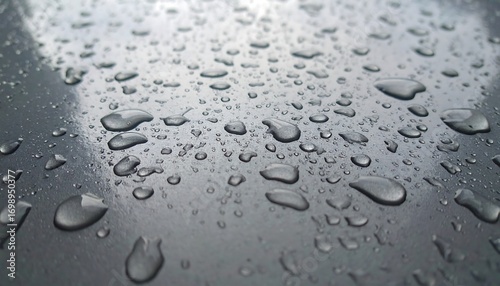 Raindrops on a gray surface