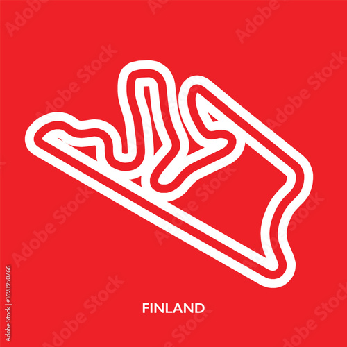Finland circuit. Motorsport race track vector map