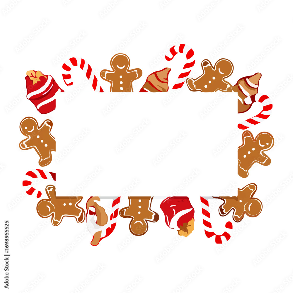 Fototapeta premium Gingerbread Cookies Frame Festive Holiday Border