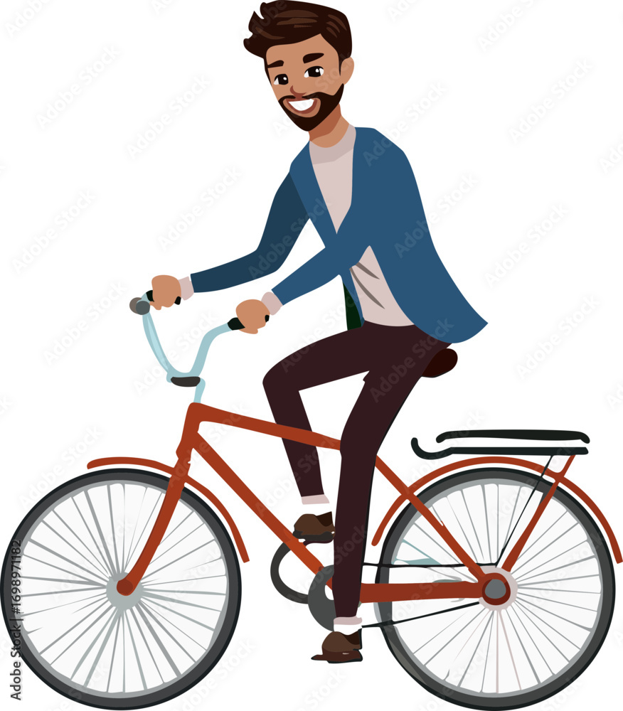 Obraz premium man with bicycle