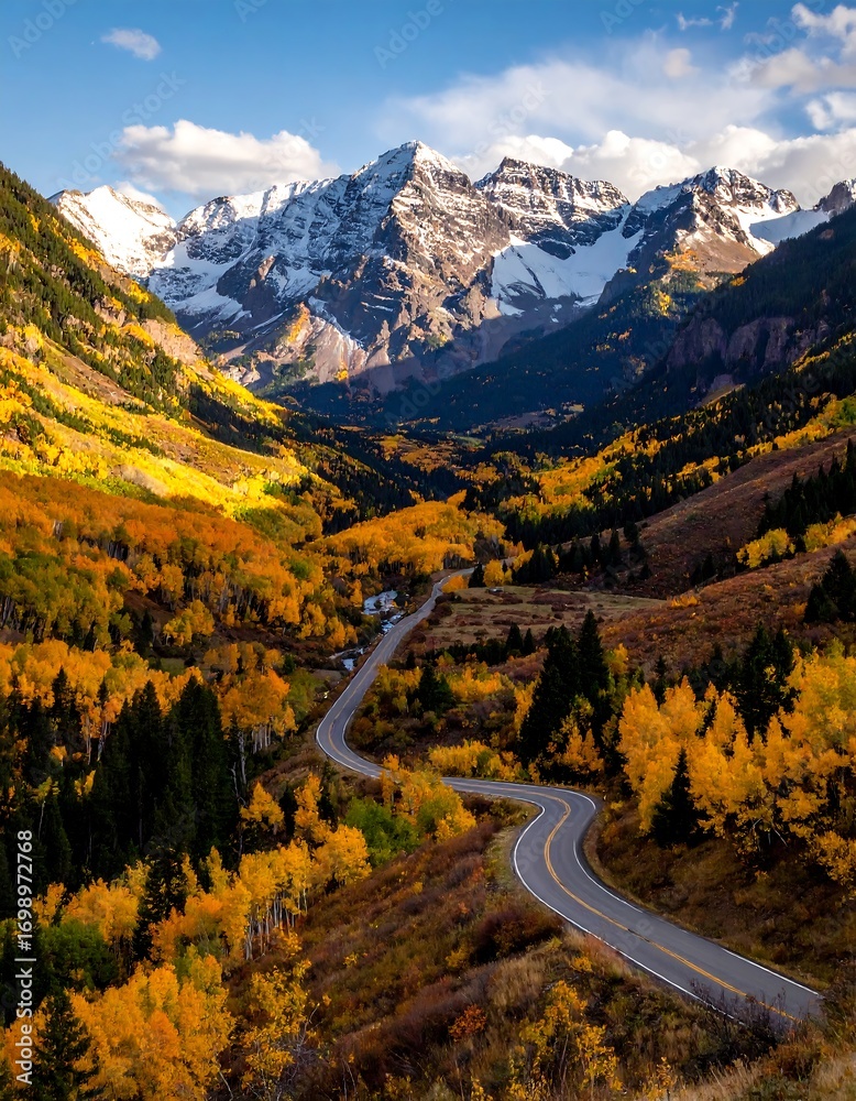 Fototapeta premium Autumn mountain road (1)