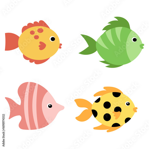 Set of cute fish 