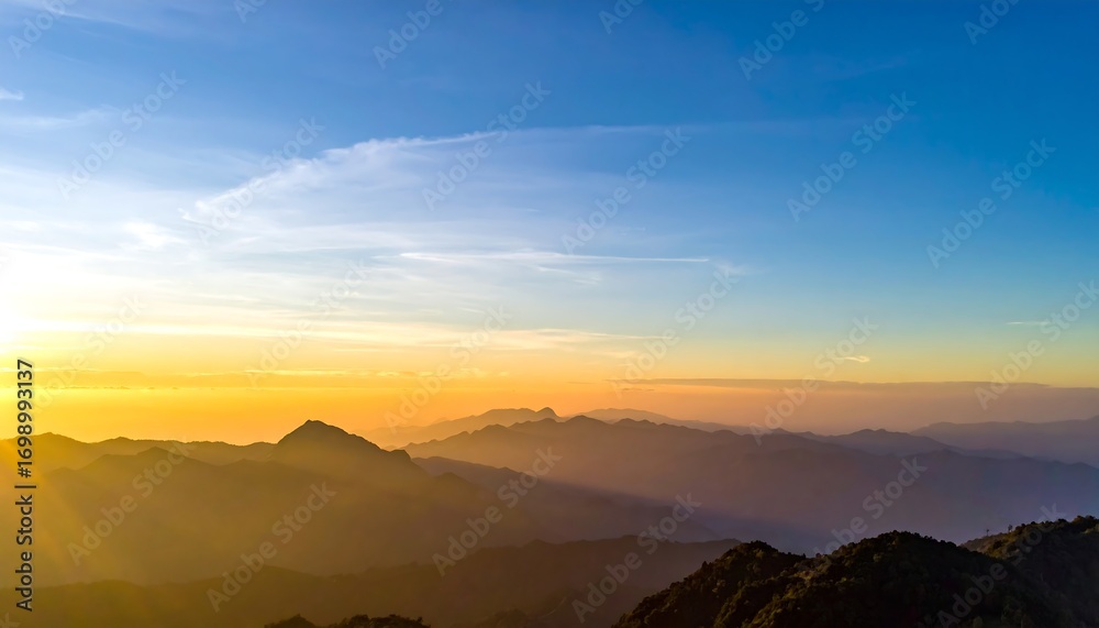 Obraz premium Sunrise over mountain ranges