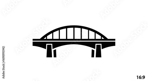 Simple yet striking minimal black and white bridge design suitable for various project applications