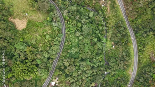 Aerial View of Mindo Cloud Forest Green Ecuadorian Landscape