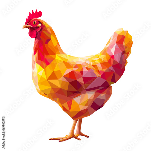 Artistic Rooster: A vibrant and eye-catching artwork of a rooster in a geometric style.