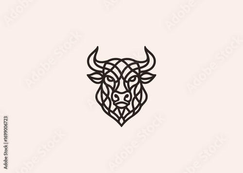 A line art logo of a Minotaur, symbolizing strength, power, mystery, and mythological legend