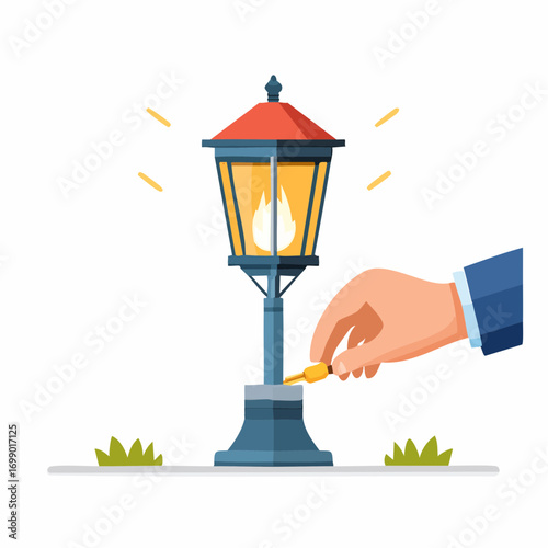Hand Lighting Vintage Style Street Lamp
