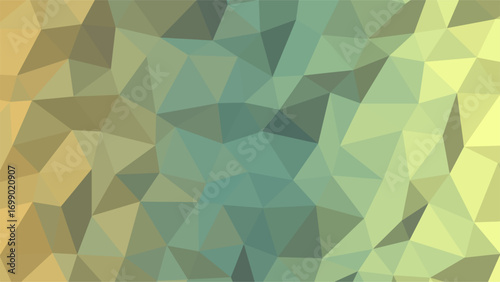 Abstract Polygonal Geometric Texture with a Gradient of Earthy Tones From Yellow to Green and Blue