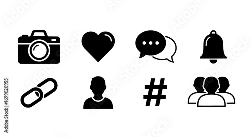 Social Media Icons Set Vector Graphics