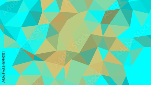 Bright Cyan and Yellow Geometric Low Poly Background with Teal and Brown Triangles Keywords: geometric, low poly, abstract, pattern, background, triangle, polygon, mosaic, bright