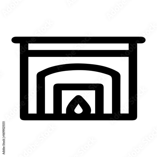 Warm Fireplace Outline