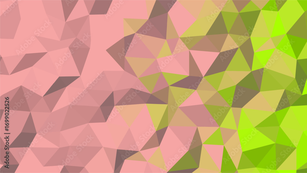 Fototapeta premium Pink and Green Polygonal Geometric Abstract Background With Subtle Gradient triangle
