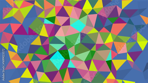 Vibrant Multicolor Polygonal Geometric Abstract Background With Diverse Triangles illustration