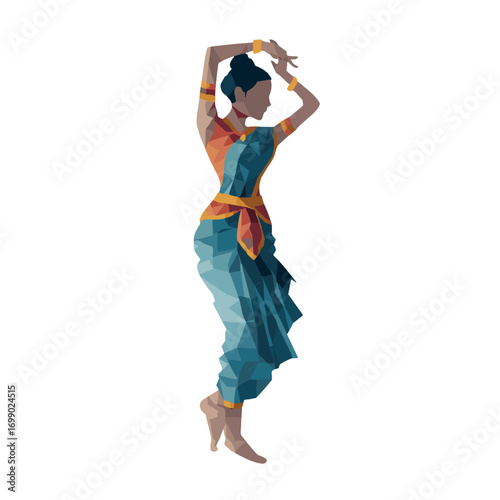 Mystical Dance: An elegant figure in traditional attire performs a mesmerizing dance, representing the essence of culture and expression. 