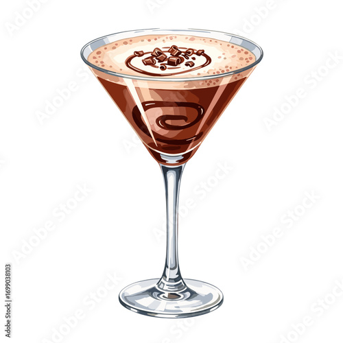 Chocolate Martini Cocktail Illustration for Bars and Restaurants
