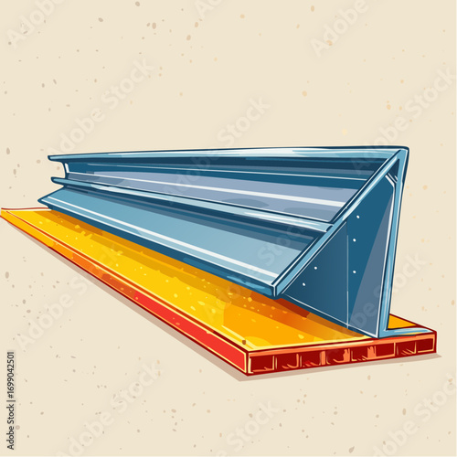 Illustration of a Metal Shelf Bracket on Wood Board