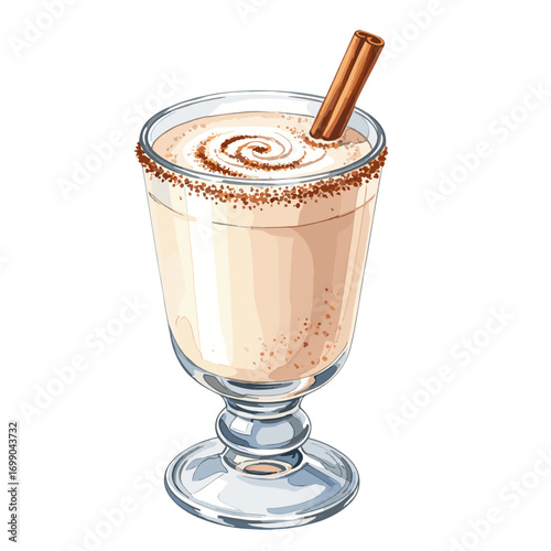Delicious Creamy Nutmeg Milkshake with Cinnamon Stick for Refreshing Desserts