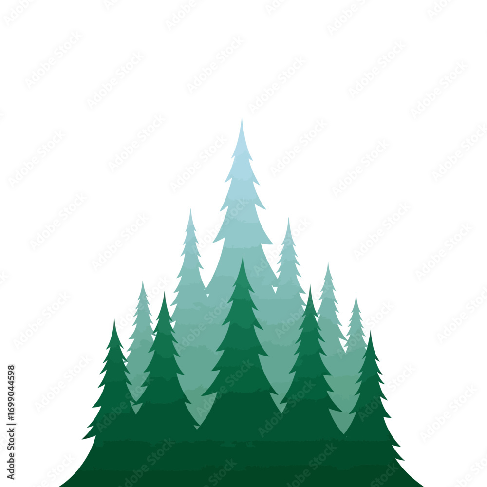 Fototapeta premium Forest Landscape Illustration.