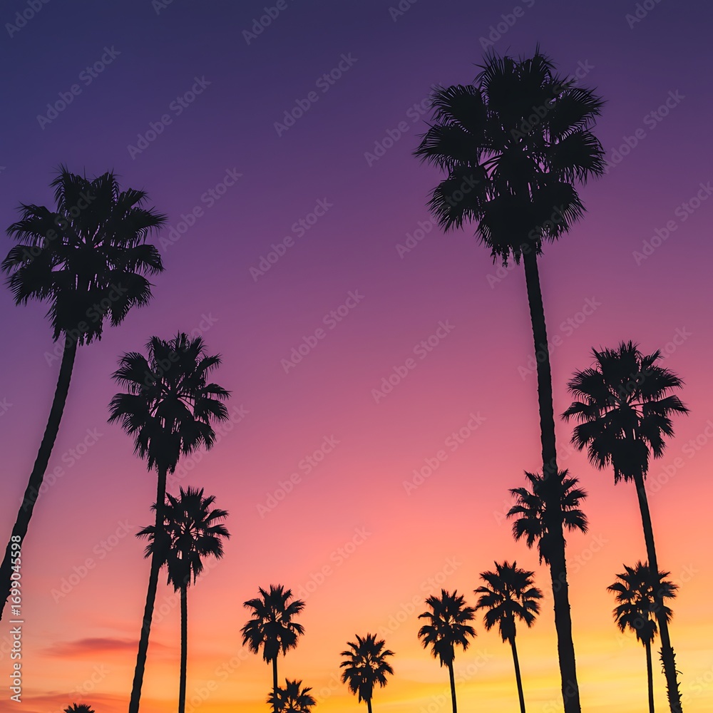 Obraz premium Palm trees silhouette.
