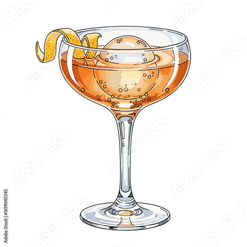 Elegant Cocktail with Citrus Twist in Classic Glass for Celebrations and Gatherings