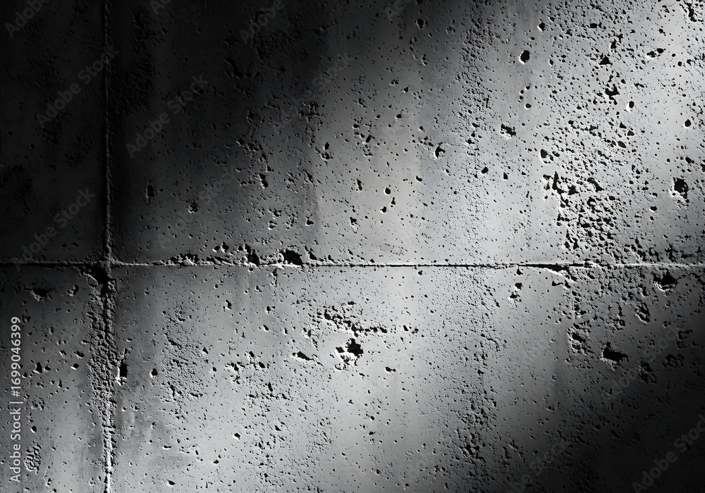 Obraz premium Dark concrete wall with rough texture and dramatic lighting effect