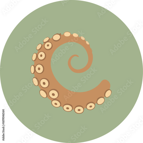 Naturalistic illustration of an octopus with detailed tentacles and suction cups