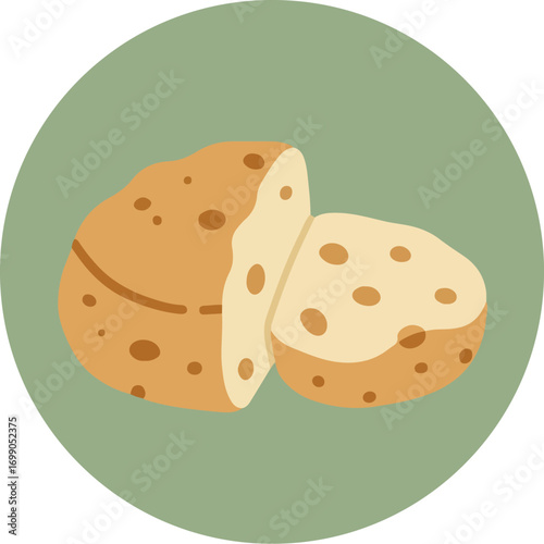 Close-up of two pieces of whole grain or multigrain bread, one sliced open to reveal its soft, textured interior