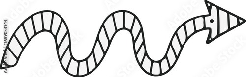 Vector Arrow with a Wavy Tail Design