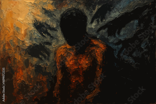 Abstract human figure in modern shadows