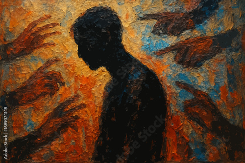 Abstract human figure in modern shadows