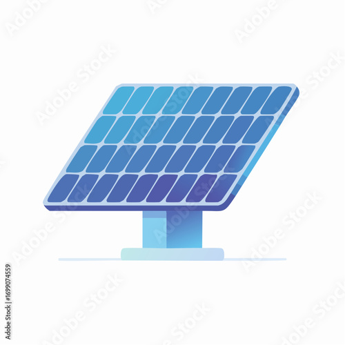Vibrant illustration of a sleek solar panel, symbolizing innovative renewable energy and sustainable power generation for a brighter, eco-friendly future