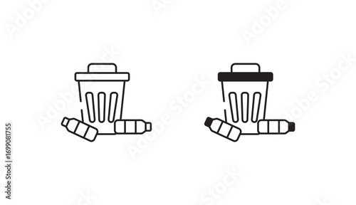 Plastic Waste icon design with white background stock illustration